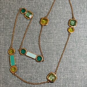 KATE SPADE Light Green Crystal Station Necklace ~Gorgeous